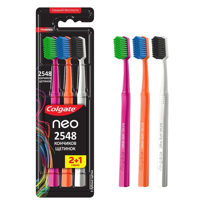 

Набор щёток зубных Colgate Neo, средней жёсткости, 3 шт