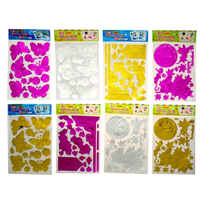 Наклейка "Бабочки и цветочки" МИКС