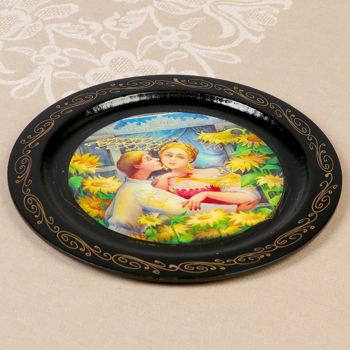 Тарелка декоративная «Сюжет», D=18 см, лаковая миниатюра, микс