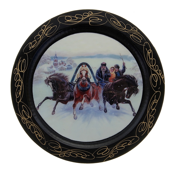 Тарелка декоративная «Сюжет», D=18 см, лаковая миниатюра, микс