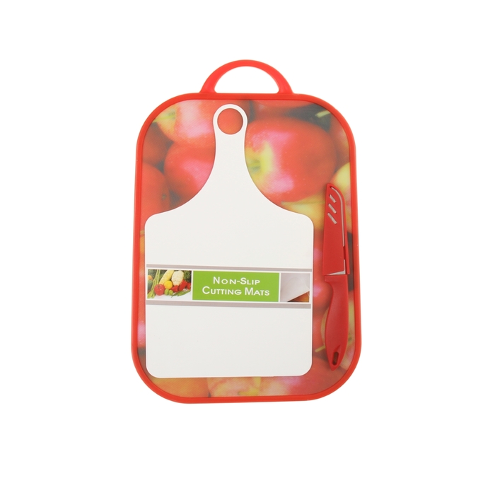 Набор, 3 предмета: доска разделочная прямоугольная 2 шт 37х25/29х18 см, нож