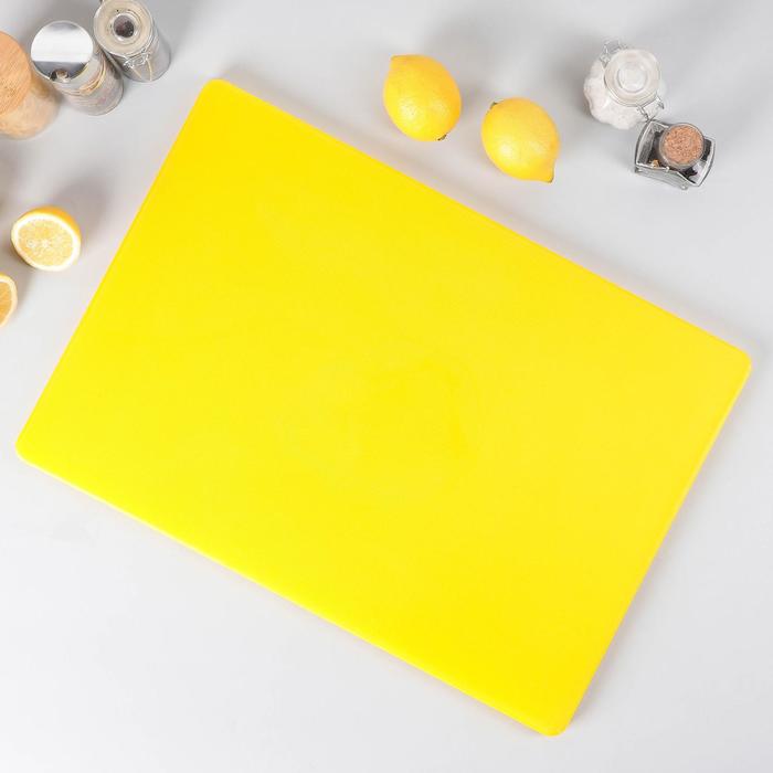 фото Доска профессиональная разделочная доляна, 60×40 см, цвет жёлтый