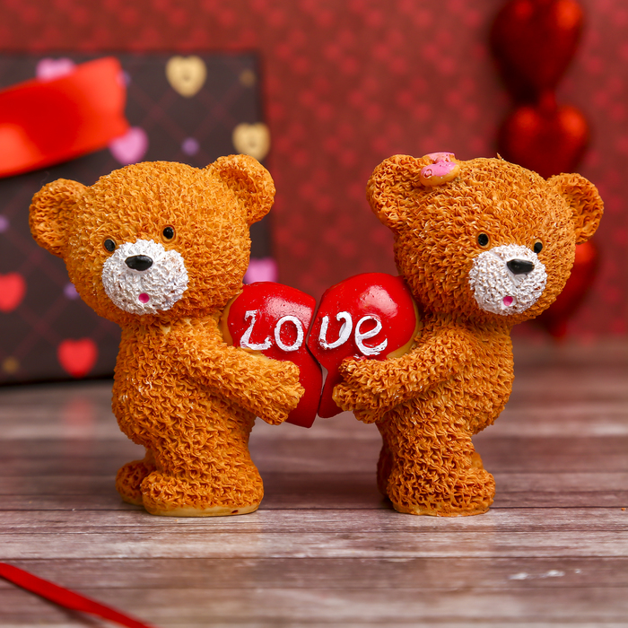 Сувенир набор 2 шт "Мишки с сердцем"