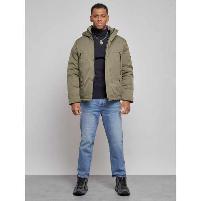 Куртка спортивная мужская зимняя, размер 58, цвет хаки цена и фото