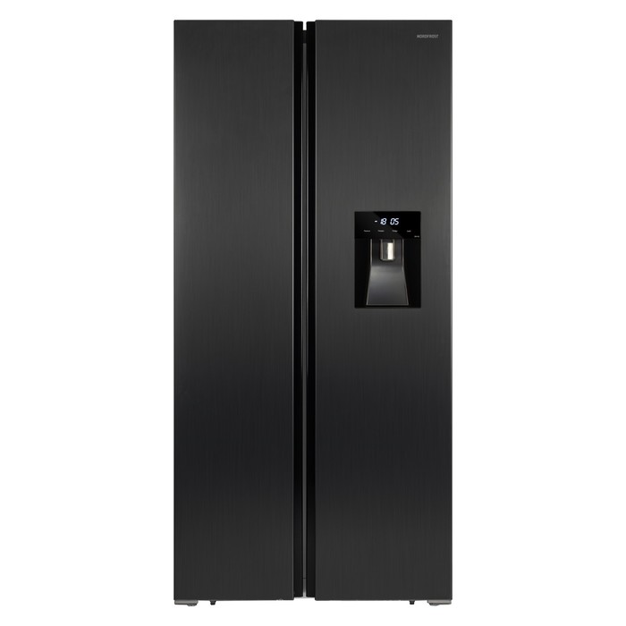 цена Холодильник NORDFROST RFS 484D NFXd, двухкамерный, класс А++, 472 л, No Frost, чёрный