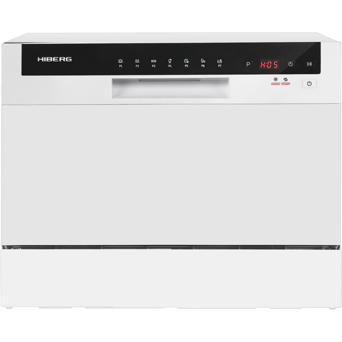 Посудомоечная машина HIBERG T56 615 W, класс А+, 6 комплектов, 7 режимов, белая посудомоечная машина midea mcfd55s460si класс а 6 комплектов 7 режимов серая