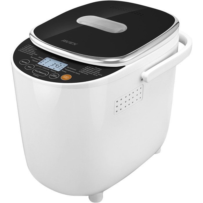 

Хлебопечь AVEX BM 500 B, 500 Вт, 12 программ, до 0.75 кг, бело-чёрная