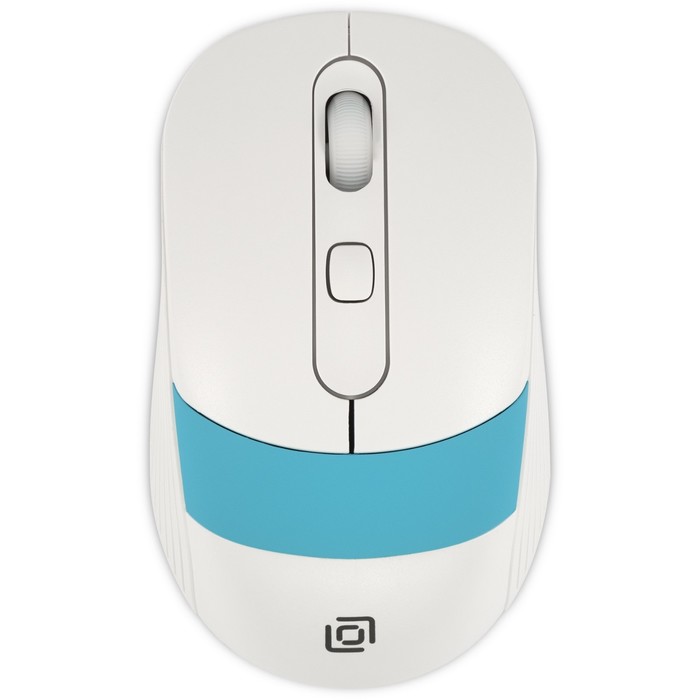 Мышь Оклик 310MW белый/синий оптическая (3200dpi) беспроводная USB для ноутбука (3but)