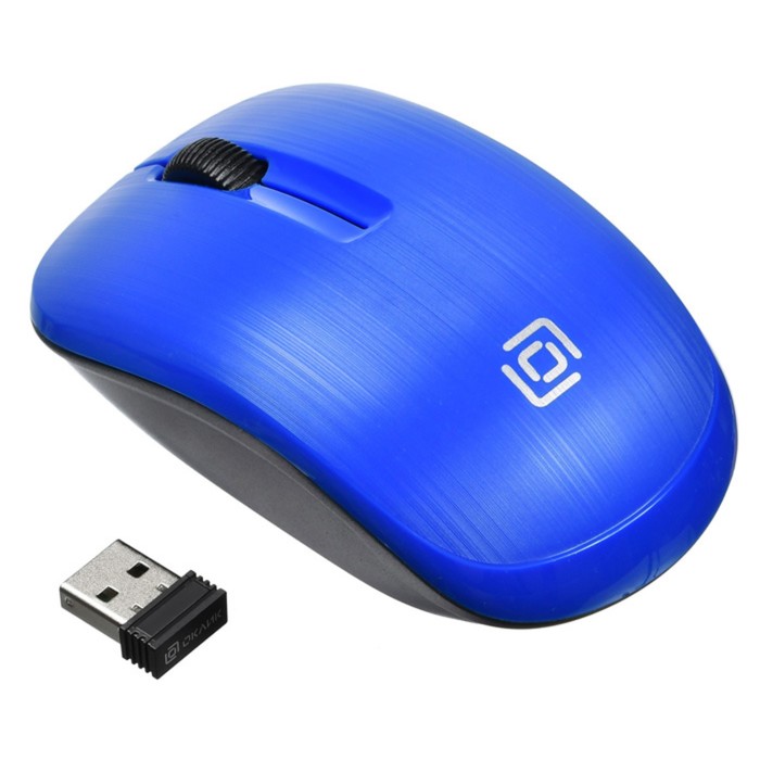 Мышь Оклик 525MW черный/синий оптическая (1000dpi) беспроводная USB для ноутбука (3but) фотографии