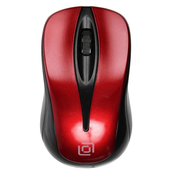 цена Мышь Оклик 675MW черный/красный оптическая (1200dpi) беспроводная USB для ноутбука (3but)
