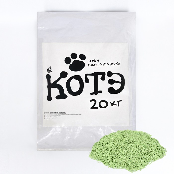Наполнитель тофу Котэ, зелёный чай, 20 кг