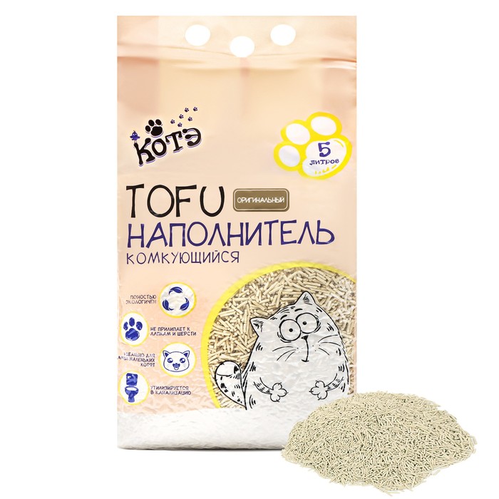 

Наполнитель тофу "Котэ", впитываемость 5 л, оригинальный
