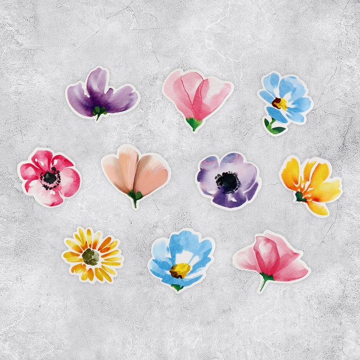 Набор стикеров «Цветы», 5 х 5 см набор стикеров цветы 5 х 5 см
