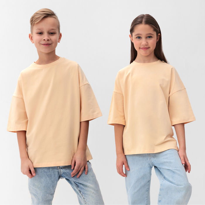

Футболка детская MINAKU:Basic line kids цвет светло-бежевый, рост 140 см