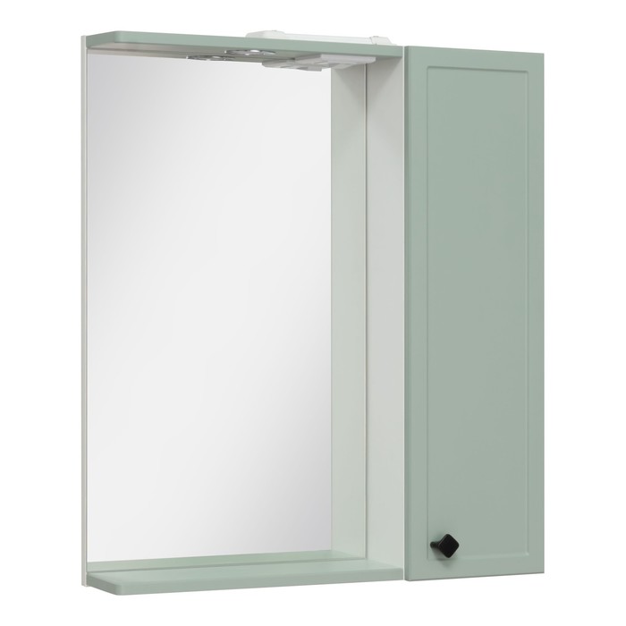 Зеркало-шкаф для ванной комнаты Римини 65 мята, правый, 14,7 х 65 х 75 см пенал для ванной комнаты римини мята правый 29 4 х 35 х 180 см