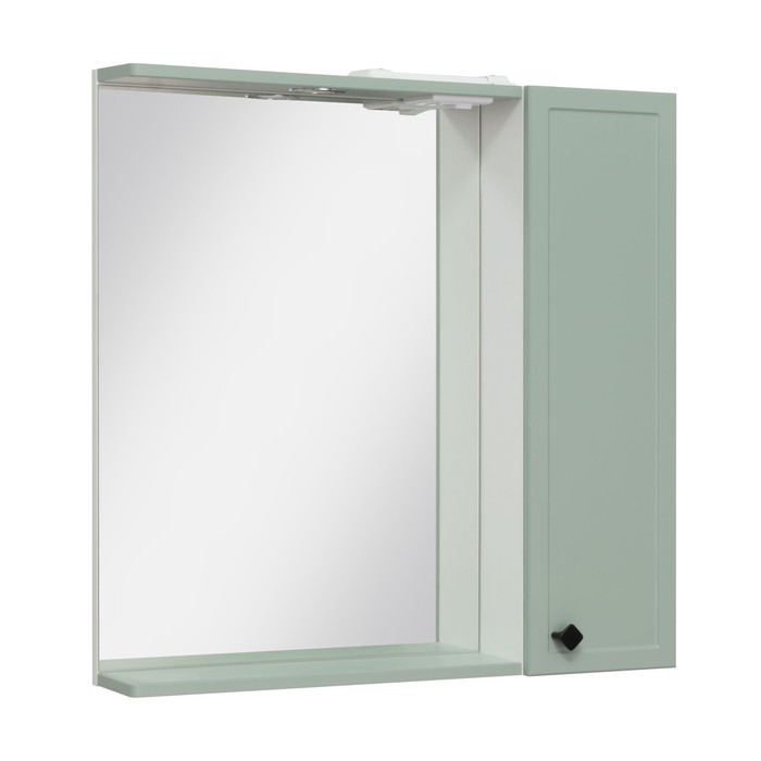 Зеркало-шкаф для ванной комнаты Римини 75 мята, правый, 14,7 х 75 х 75 см пенал для ванной комнаты римини мята правый 29 4 х 35 х 180 см
