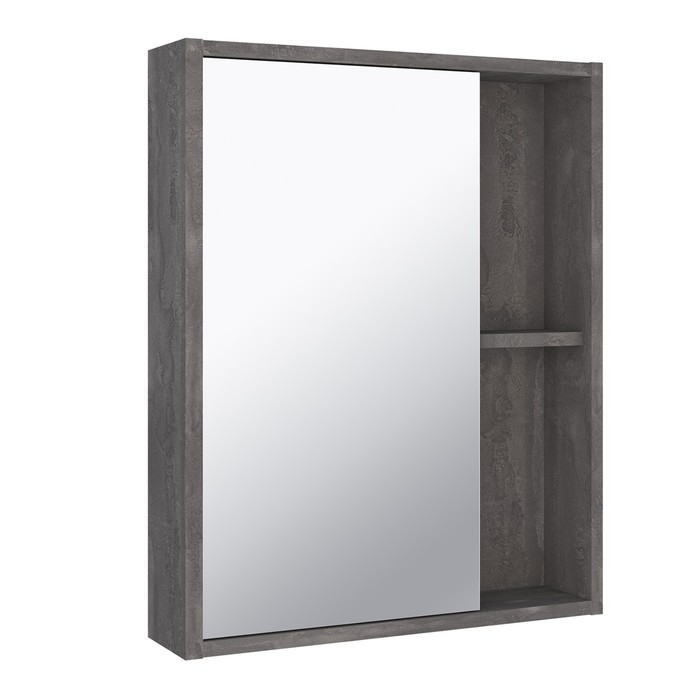 Зеркало-шкаф для ванной комнаты Эко 52 железный камень, 12 х 52 х 65 см