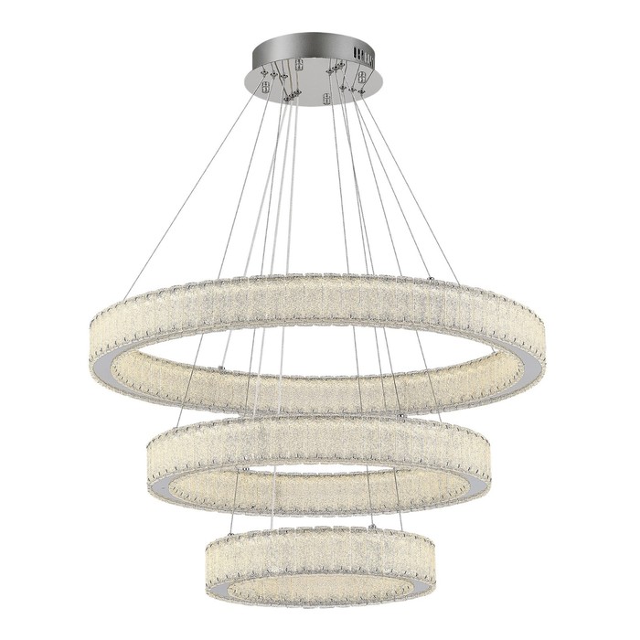 Люстра подвесная St Luce. SL6008.103.03. Latozzo. 3х95 Вт, LED, 3000K, 7125 Lm, 80х80х200 см, цвет хром люстра подвесная st luce sl6008 103 01 latozzo 1х20 вт led 3000k 2775 lm 40х40х200 см цвет хром