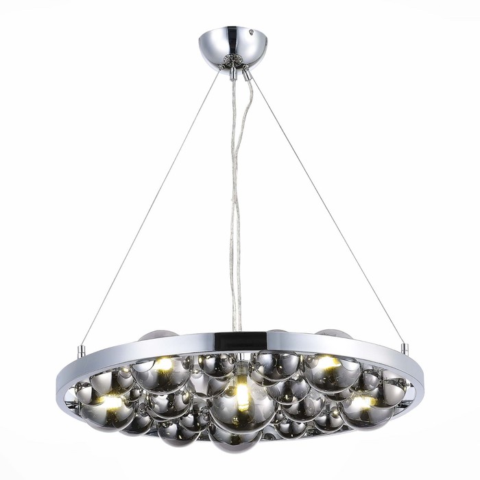 Люстра подвесная St Luce. SL1510.103.06. Olmi. 6х5 Вт, G9, 4000K, 60х60х100 см, цвет хром люстра потолочная st luce sl1507 422 06 albero 6х5 вт g9 4000k 163 5х20х75 см цвет чёрный