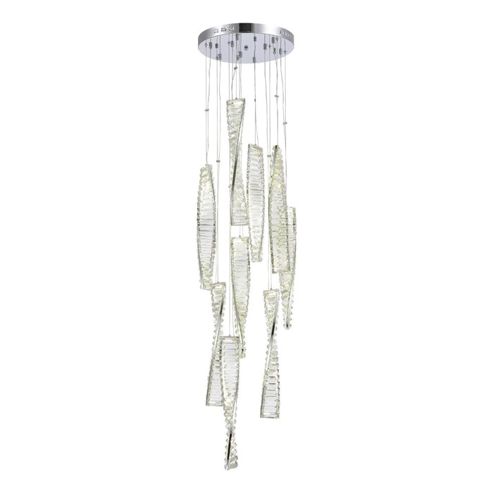 

Светильник подвесной St Luce. SL6205.103.09. Elica. 1х99 Вт, LED, 3000K, 8415 Lm, 40х40х150 см, цвет хром