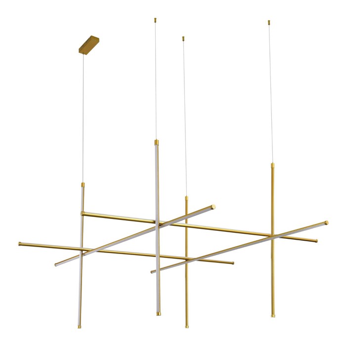 

Светильник подвесной St Luce. SL6207.203.150. Retico. 1х150 Вт, LED, 3000K, 11250 Lm, 176х176х250 см, цвет матовое золото