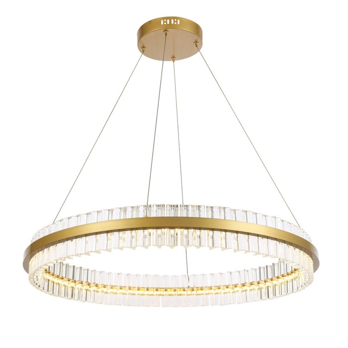 Светильник подвесной St Luce. SL383.223.01. Cherio. 1х60 Вт, LED, 3000K, 4680 Lm, 80х80 см, цвет матовое золото светильник подвесной st luce sl6207 203 50 retico 1х50 вт led 3000k 3750 lm 176х176х200 см цвет матовое золото