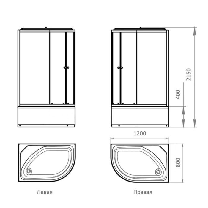 

Душевая кабина Comforty 302L, серое стекло, задняя чёрная стеклянная панель, 120х80х215 см 1029744