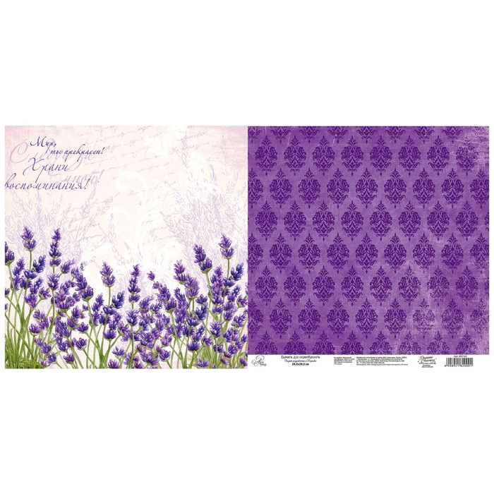 Бумага для скрапбукинга двусторонняя «Храни воспоминания», 30,5 х 30,5 см, 180 г/м