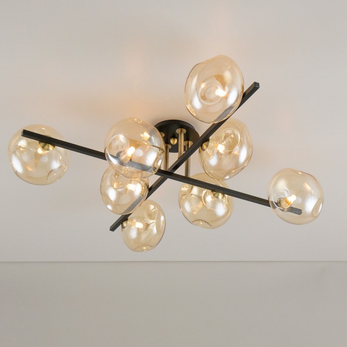 

Люстра потолочная Citilux «Девис» CL201181, 78х78х20,5 см, 8х40Вт, G9, цвет коричневый