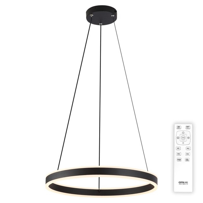 Светильник подвесной Citilux «Дуэт» CL719501, 50х50х17 см, 1х53Вт, LED, цвет черный