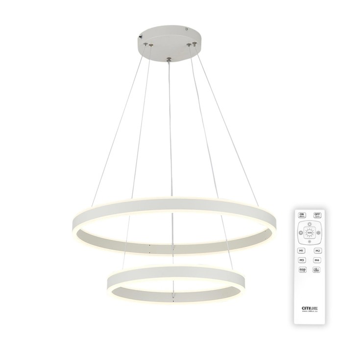 

Светильник подвесной Citilux «Дуэт» CL719640, 60х60х17 см, 1х108Вт, LED, цвет белый