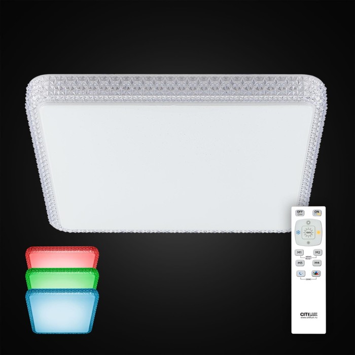 

Светильник накладной Citilux «Альпина» CL718K100RGB, 60х60х10 см, 1х100Вт, LED, цвет белый