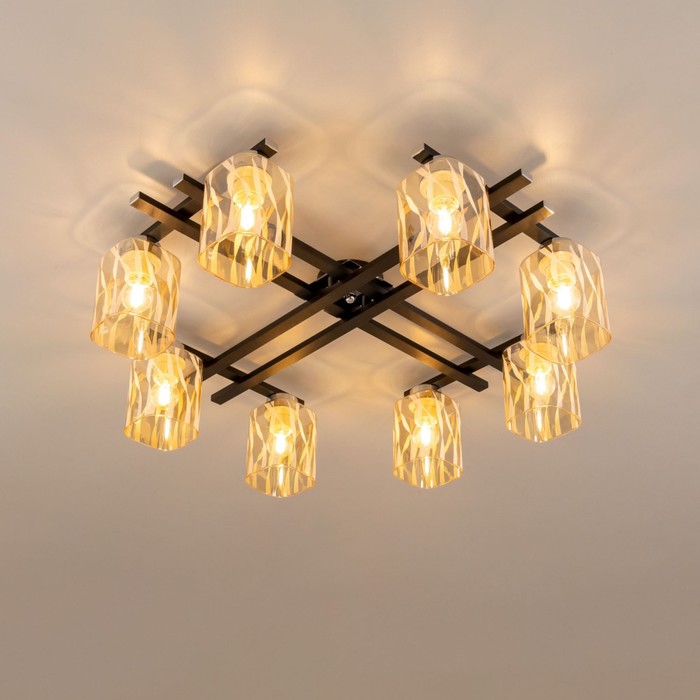 

Люстра потолочная Citilux «Сафари» CL145281, 73х73х20 см, 8х75Вт, E27, цвет коричневый