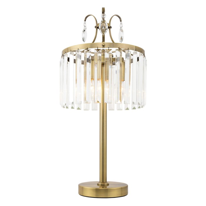 Лампа настольная декоративная Citilux «Инга» CL335833 27х27х56 см, 3х60Вт, E14, цвет коричневый