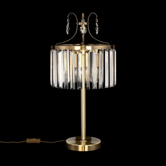 Лампа настольная декоративная Citilux «Инга» CL335833 27х27х56 см, 3х60Вт, E14, цвет коричневый
