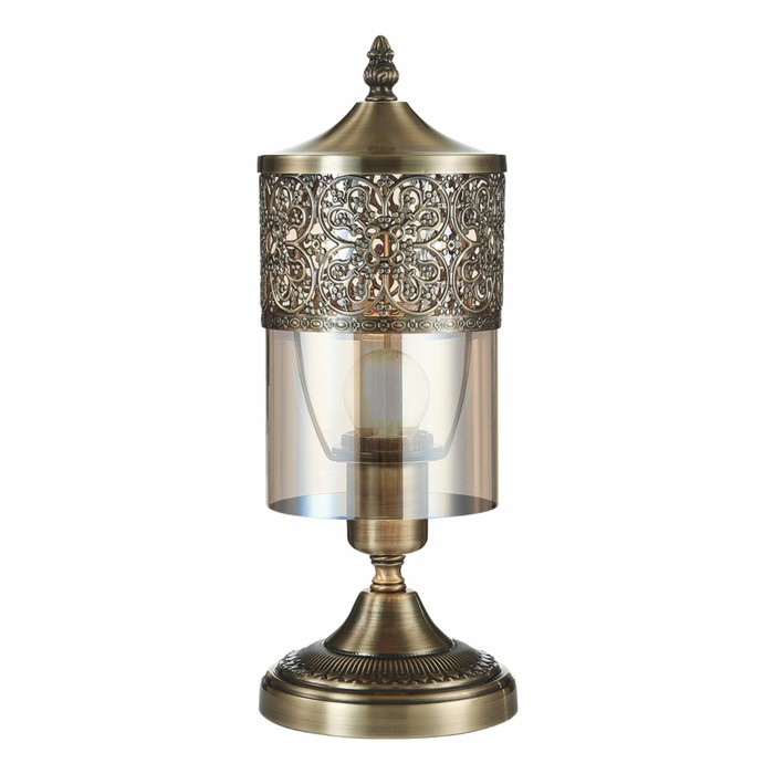 настольная лампа citilux cl467813 эмир Лампа настольная декоративная Citilux «Эмир» CL467813 13х13х34 см, 1х75Вт, E27, цвет коричневый