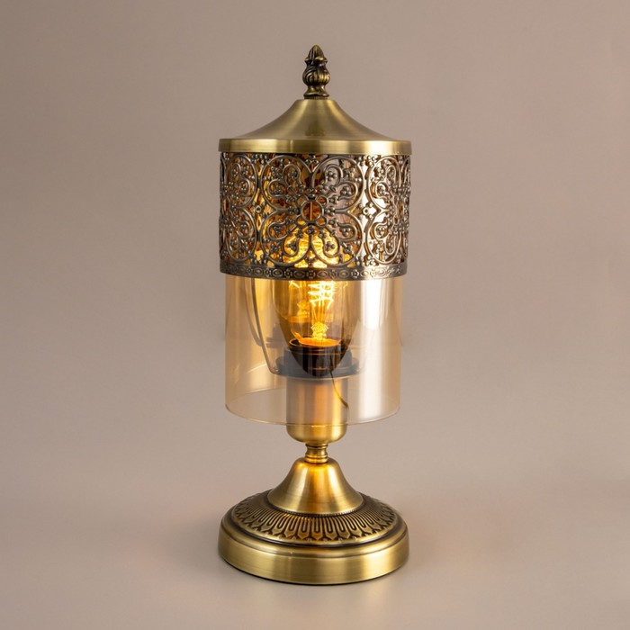 Лампа настольная декоративная Citilux «Эмир» CL467813 13х13х34 см, 1х75Вт, E27, цвет коричневый