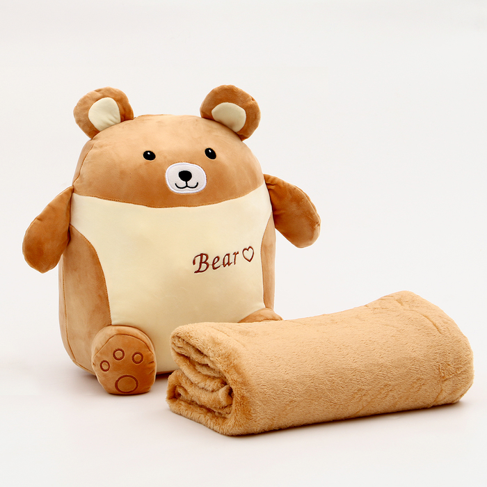Мягкая игрушка «Медведь» с пледом, 35 см мягкая игрушка авокадо 40 см с пледом 150 × 200 см