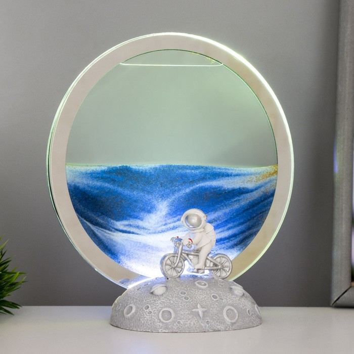 фото Настольная лампа "космические пески" led 5вт usb синий 9*15*17см risalux