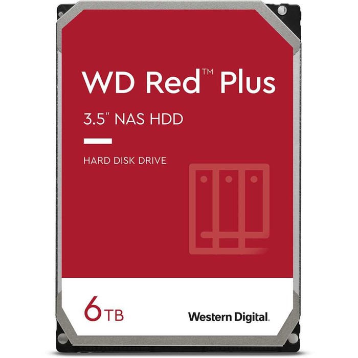 цена Жесткий диск WD SATA-III 6TB WD60EFZX NAS Red Plus (5640rpm) 128Mb 3.5
