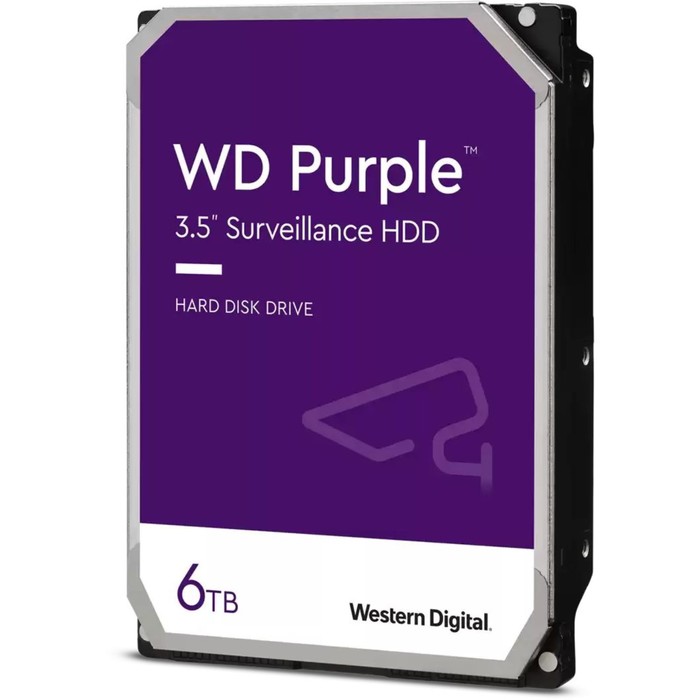 цена Жесткий диск WD SATA-III 6TB WD64PURZ Surveillance Purple (5400rpm) 256Mb 3.5