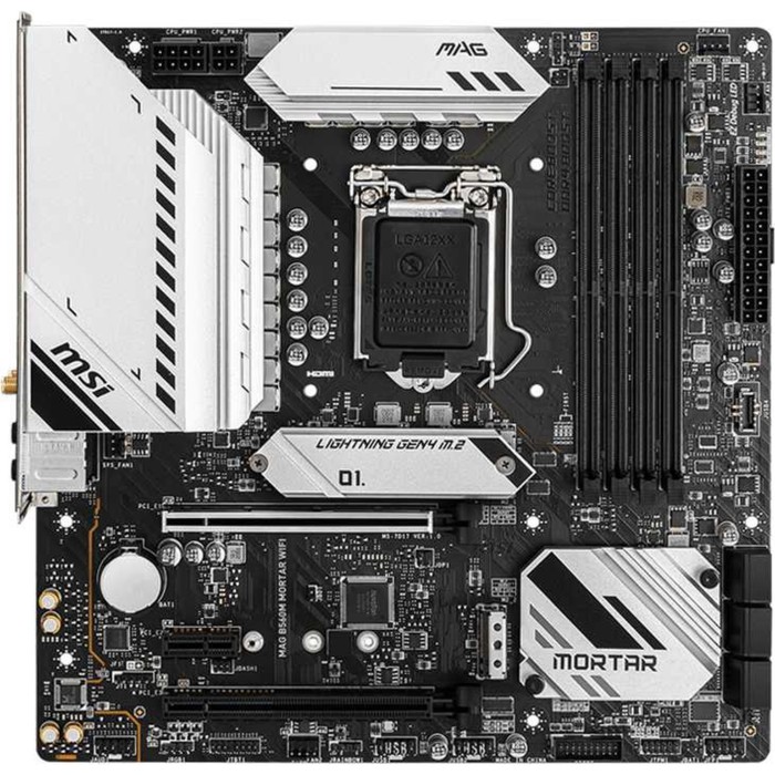 

Материнская плата MSI MAG B560M MORTAR WIFI Soc-1200 Intel B560 4xDDR4 mATX AC`97 8ch(7.1) 1029343