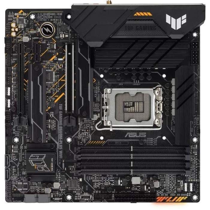 Материнская плата Asus TUF GAMING B660M-PLUS WIFI Soc-1700 Intel B660 4xDDR5 mATX AC`97 8ch 102934 материнская плата asus prime b760m a d4 soc 1700 intel b760 4xddr4 matx ac 97 8ch 7 1 2 5gg raid hdmi dp