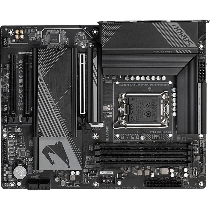 Материнская плата Gigabyte B760 AORUS ELITE Soc-1700 Intel B760 4xDDR5 ATX AC`97 8ch(7.1) 2 102934 материнская плата gigabyte b760m ds3h ddr4 soc 1700 intel b760 4xddr4 matx ac 97 8ch 7 1 2 5gg raid hdmi dp