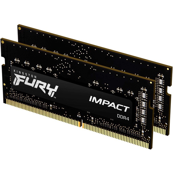 Память DDR4 2x8GB 3200MHz Kingston KF432S20IBK2/16 Fury Impact RTL PC4-25600 CL20 SO-DIMM 2 102936 оперативная память для ноутбука 64gb 2x32gb pc4 25600 3200mhz ddr4 so dimm cl20 kingston fury impact kf432s20ibk2 64