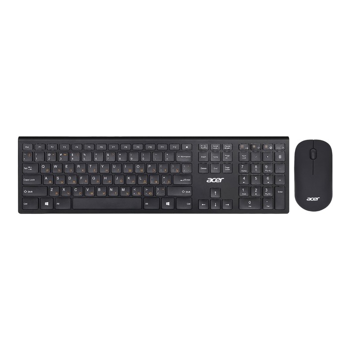 Клавиатура + мышь Acer OKR030 клав:черный мышь:черный USB беспроводная slim (ZL.KBDEE.005) 1029432