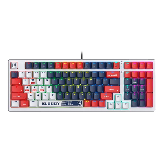 

Клавиатура A4Tech Bloody S98 механическая синий/белый USB for gamer LED (SPORTS NAVY)