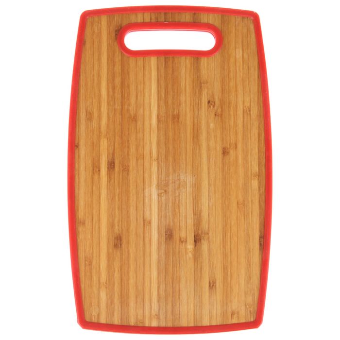 Доска разделочная двойная прямоугольная 36,5х23 см "Бамбук. Пластик", цвета МИКС