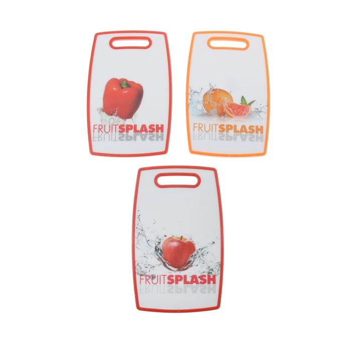 Доска разделочная двойная прямоугольная 36,5х23 см "Бамбук. Пластик", цвета МИКС