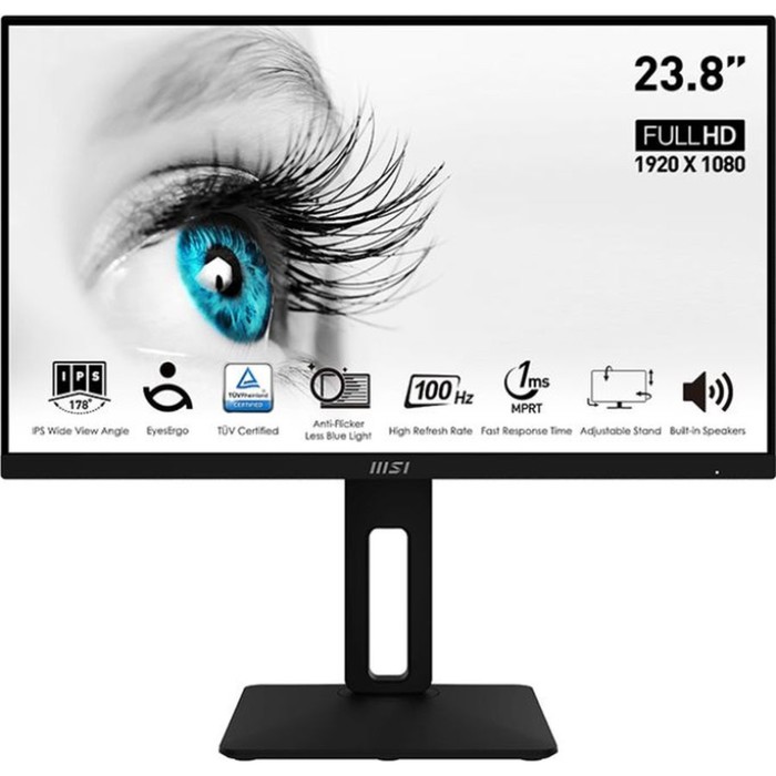 Монитор MSI 23.8 Pro MP242AP черный IPS LED 1ms 16:9 HDMI M/M HAS Piv 300cd 178гр/178гр 19 102946 монитор acer 34 cb342cksmiiphzx черный ips led 1ms 21 9 hdmi m m матовая has 400cd 178гр 178гр 3440x1440 displayport ultra hd 2k 1440p usb 9 2